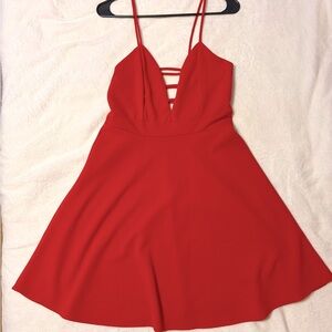 Elegant Red Strappy Dress